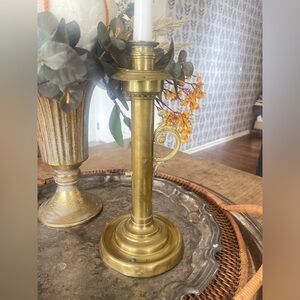 Antique brass palm oil lamp/ candle stick
